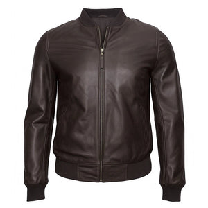 New 70'S Retro Bomber Men's Brown Cool Classic Soft Spanish Nappa Leather Jacket