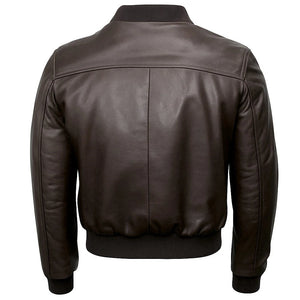 New 70'S Retro Bomber Men's Brown Cool Classic Soft Spanish Nappa Leather Jacket