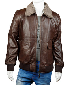 men leather jacket aviator a-2 g1 style