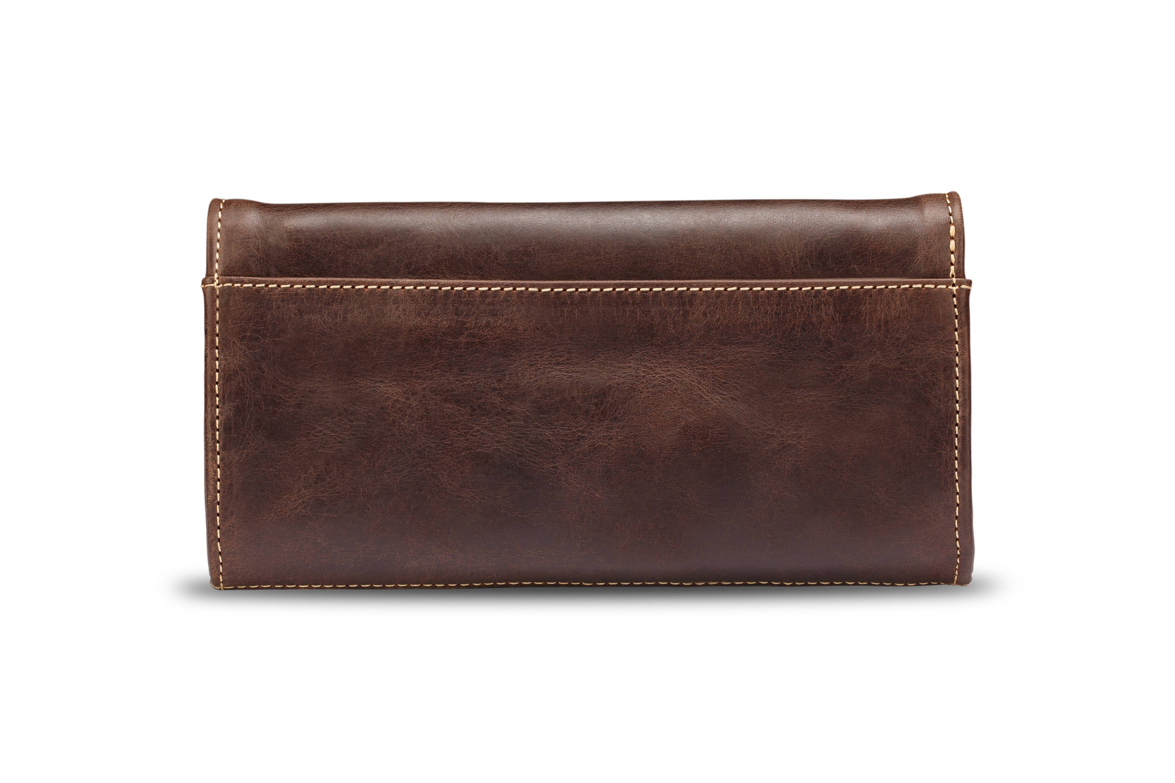 Real Leather Crunch Brown Purse for Women