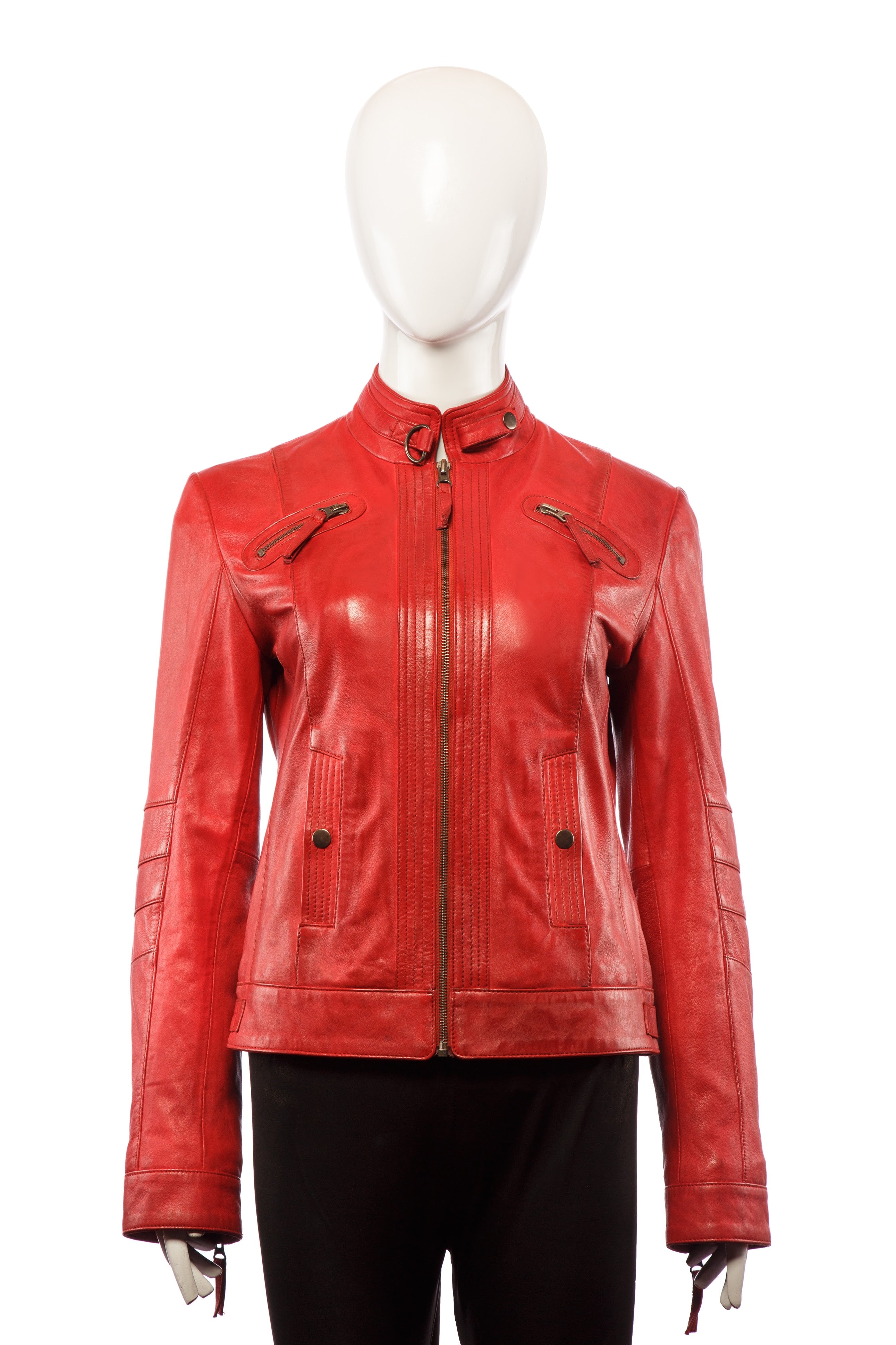 Red: Phoenix Women's Leather Jacket
